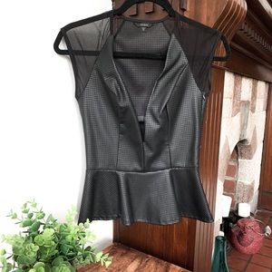 Leather peplum top